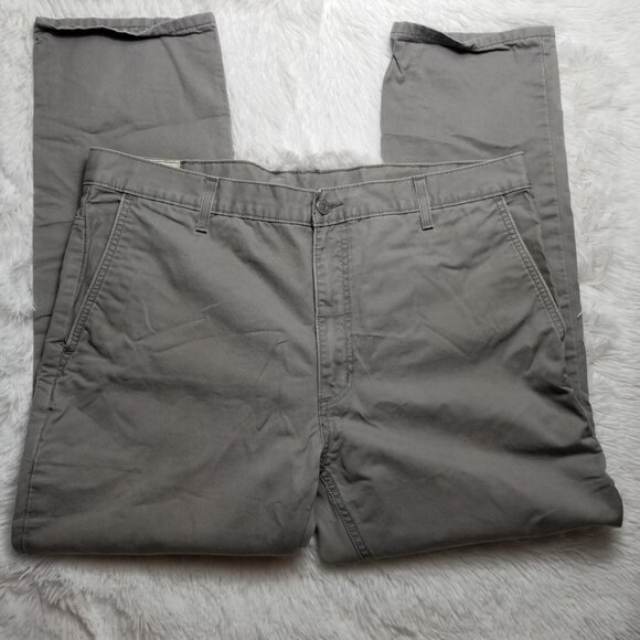 Levis Gray Original Riveted Mens Jeans Size 40 X 30, HIDDEN EXTRA POCKET - Picture 1 of 9